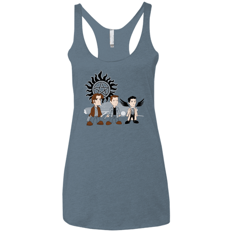 T-Shirts Indigo / X-Small Sam, Dean and Cas Women's Triblend Racerback Tank