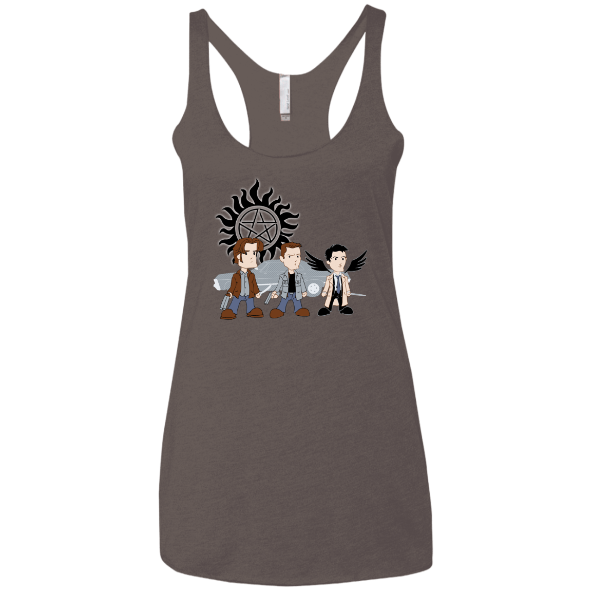 T-Shirts Macchiato / X-Small Sam, Dean and Cas Women's Triblend Racerback Tank