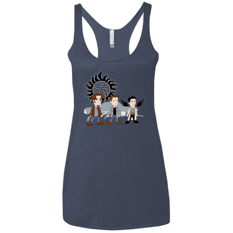 T-Shirts Vintage Navy / X-Small Sam, Dean and Cas Women's Triblend Racerback Tank