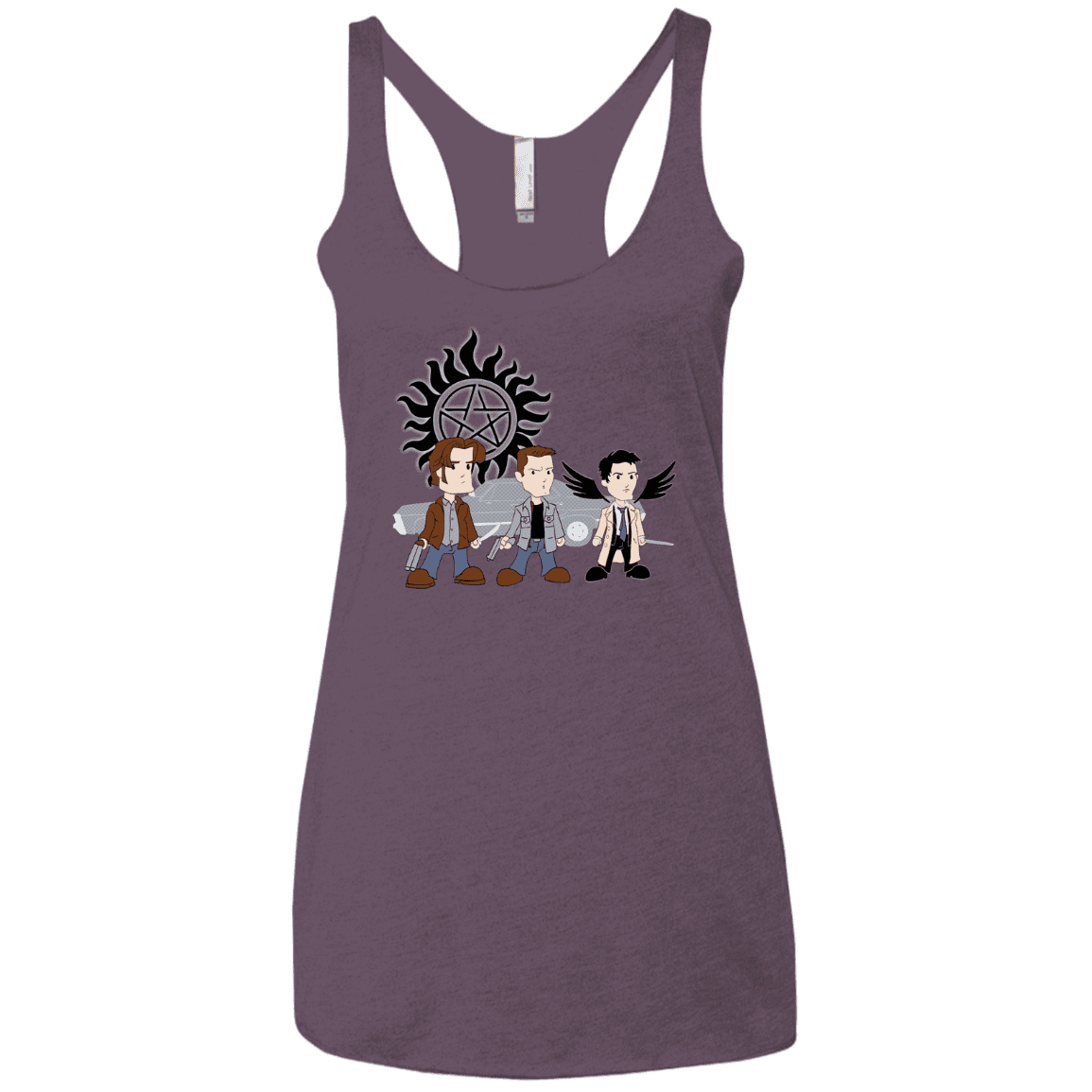T-Shirts Vintage Purple / X-Small Sam, Dean and Cas Women's Triblend Racerback Tank