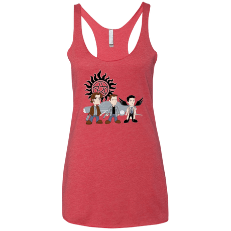 T-Shirts Vintage Red / X-Small Sam, Dean and Cas Women's Triblend Racerback Tank