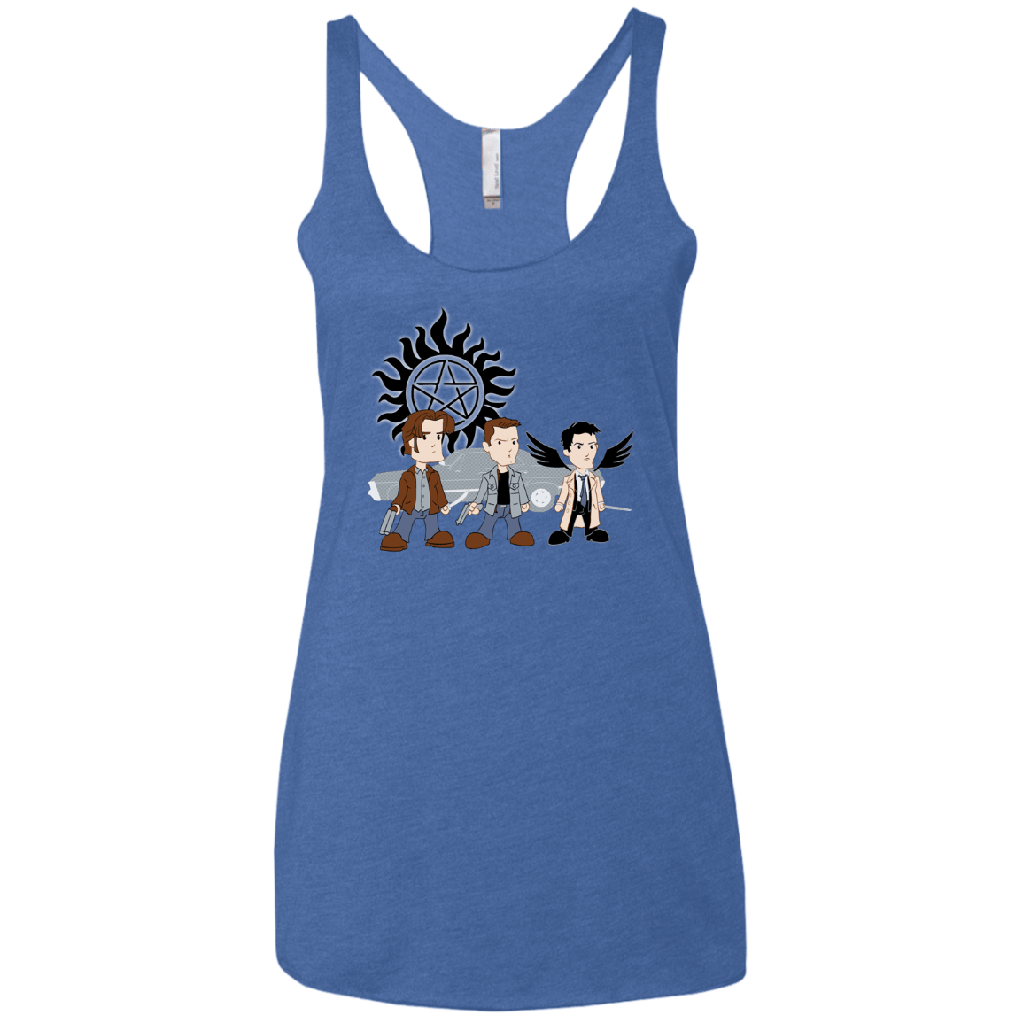 T-Shirts Vintage Royal / X-Small Sam, Dean and Cas Women's Triblend Racerback Tank