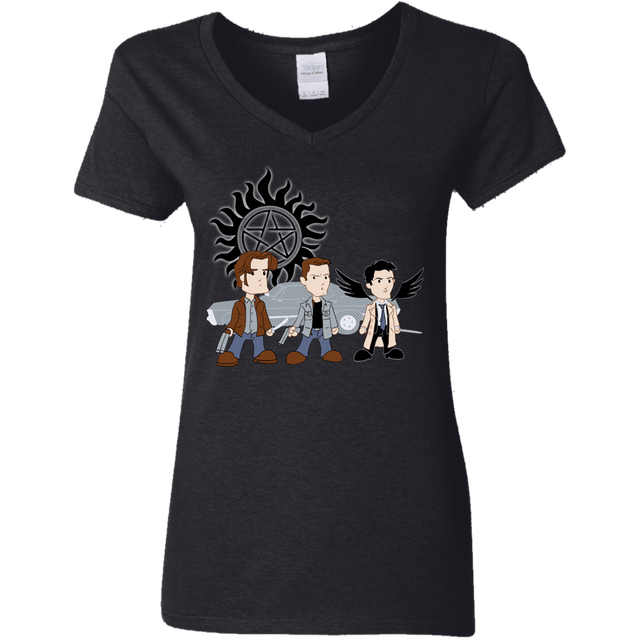 T-Shirts Black / S Sam, Dean and Cas Women's V-Neck T-Shirt