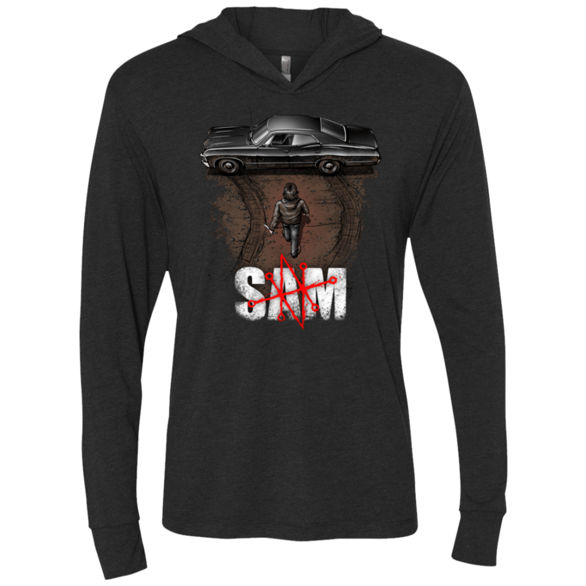 T-Shirts Vintage Black / X-Small Sam Triblend Long Sleeve Hoodie Tee