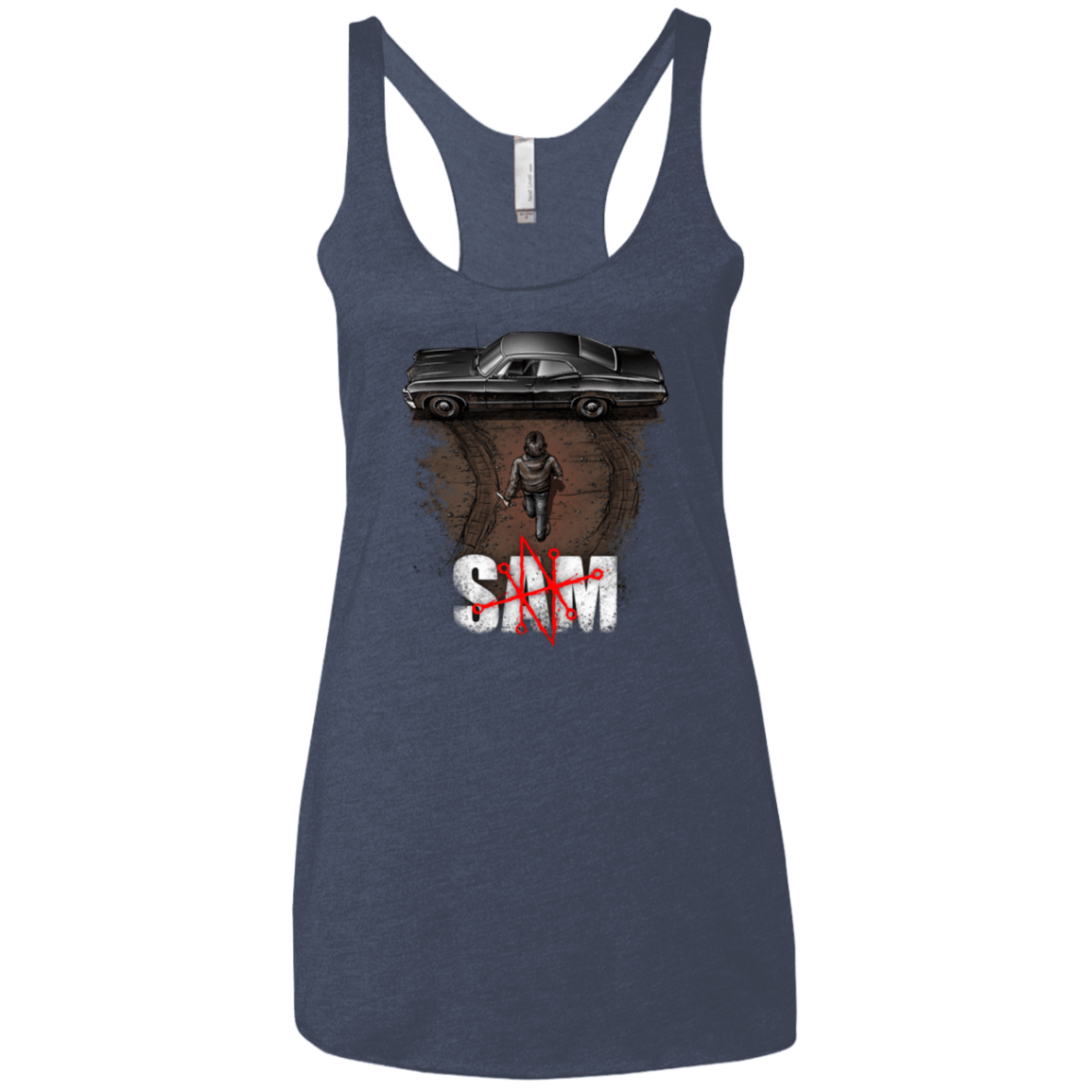 T-Shirts Vintage Navy / X-Small Sam Women's Triblend Racerback Tank