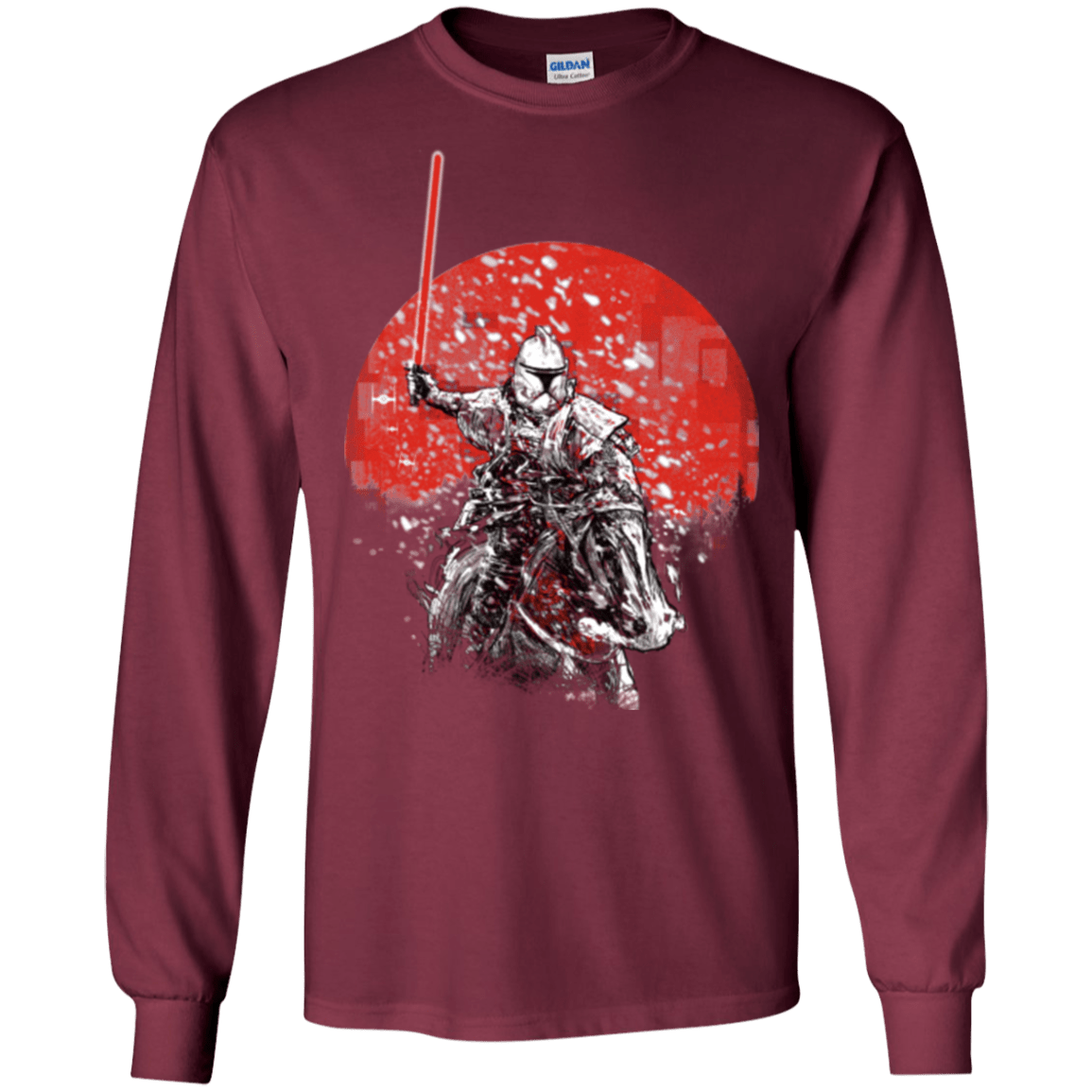 T-Shirts Maroon / S Samourai Trooper Men's Long Sleeve T-Shirt