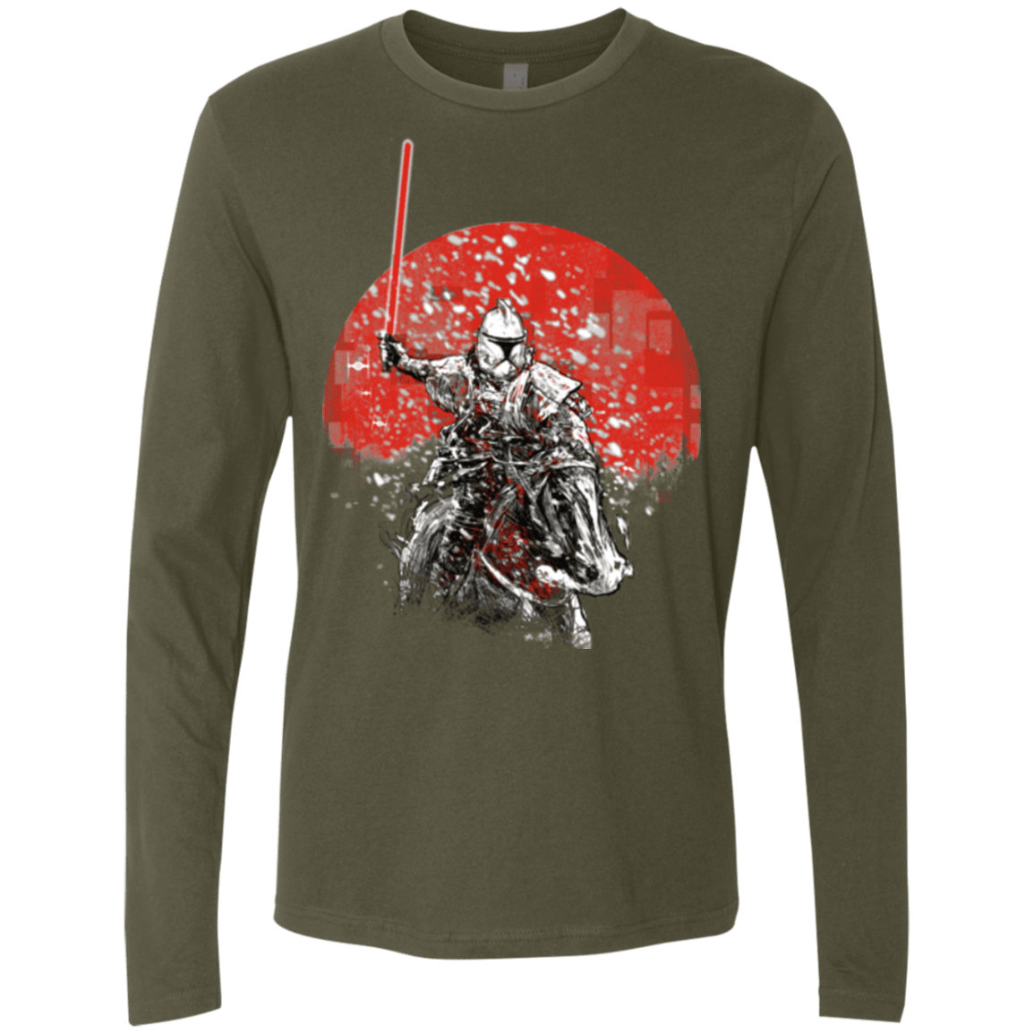 T-Shirts Military Green / S Samourai Trooper Men's Premium Long Sleeve