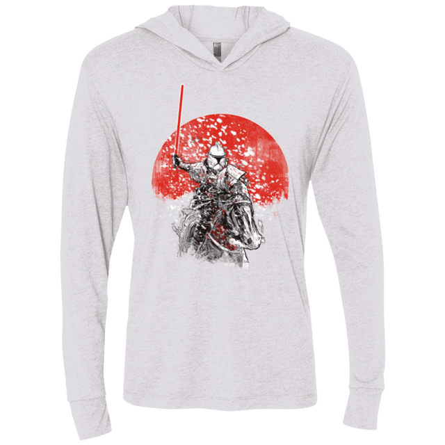 T-Shirts Heather White / X-Small Samourai Trooper Triblend Long Sleeve Hoodie Tee