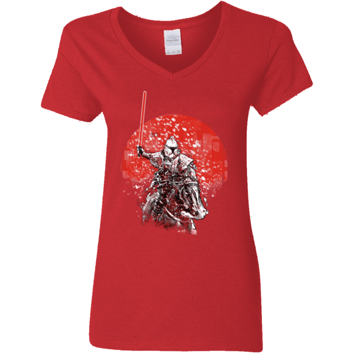 T-Shirts Red / S Samourai Trooper Women's V-Neck T-Shirt