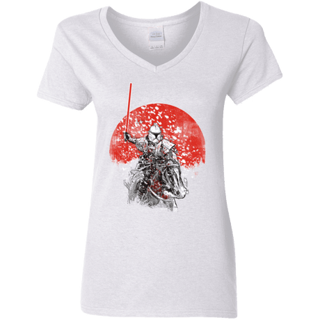 T-Shirts White / S Samourai Trooper Women's V-Neck T-Shirt