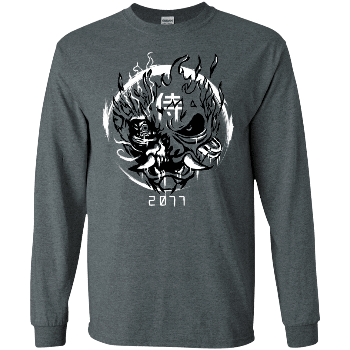 T-Shirts Dark Heather / S Samurai 2077 Men's Long Sleeve T-Shirt