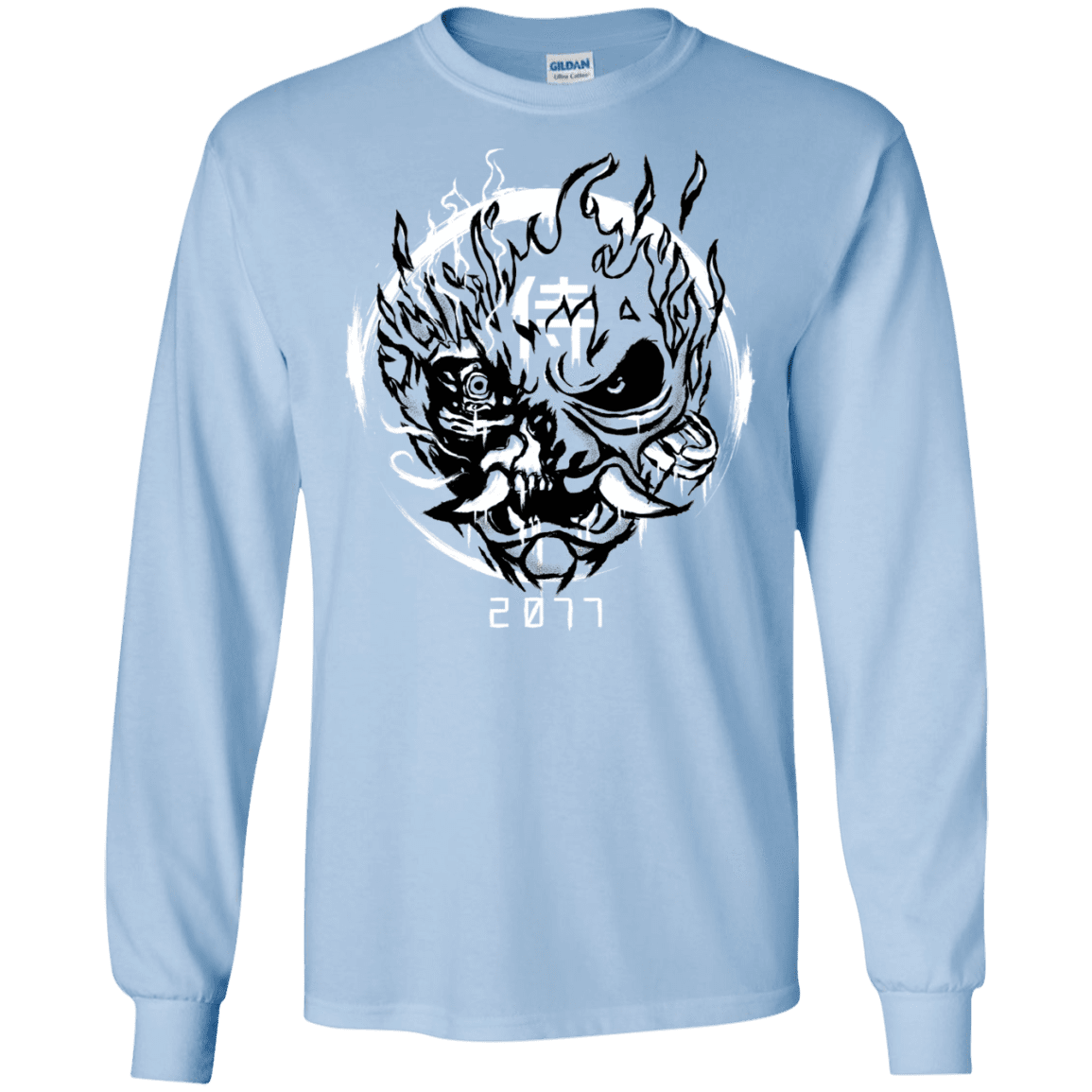 T-Shirts Light Blue / S Samurai 2077 Men's Long Sleeve T-Shirt