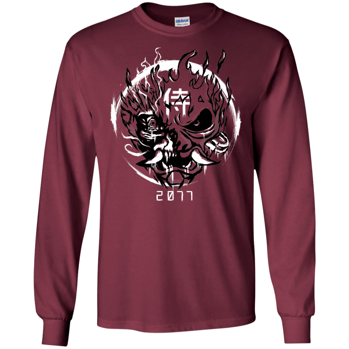 T-Shirts Maroon / S Samurai 2077 Men's Long Sleeve T-Shirt