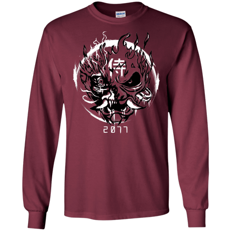 T-Shirts Maroon / S Samurai 2077 Men's Long Sleeve T-Shirt