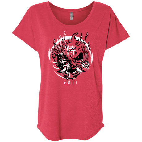T-Shirts Vintage Red / X-Small Samurai 2077 Triblend Dolman Sleeve