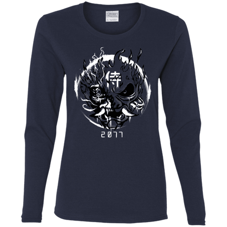 T-Shirts Navy / S Samurai 2077 Women's Long Sleeve T-Shirt