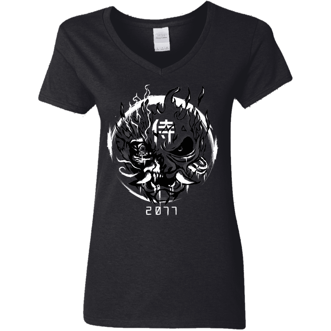 T-Shirts Black / S Samurai 2077 Women's V-Neck T-Shirt