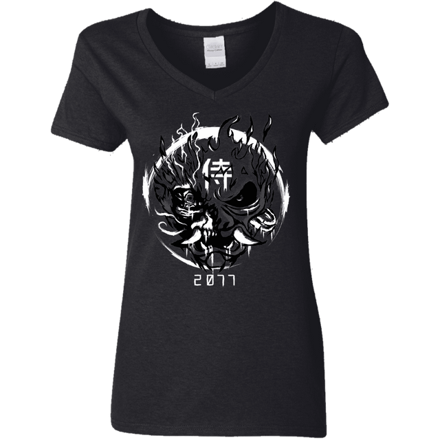 T-Shirts Black / S Samurai 2077 Women's V-Neck T-Shirt