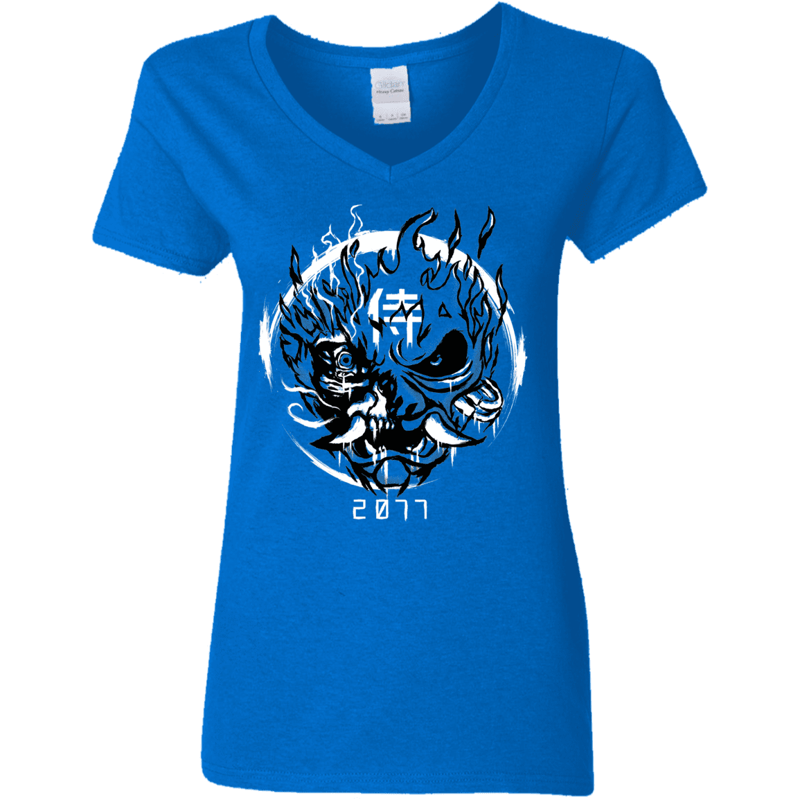 T-Shirts Royal / S Samurai 2077 Women's V-Neck T-Shirt