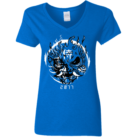 T-Shirts Royal / S Samurai 2077 Women's V-Neck T-Shirt