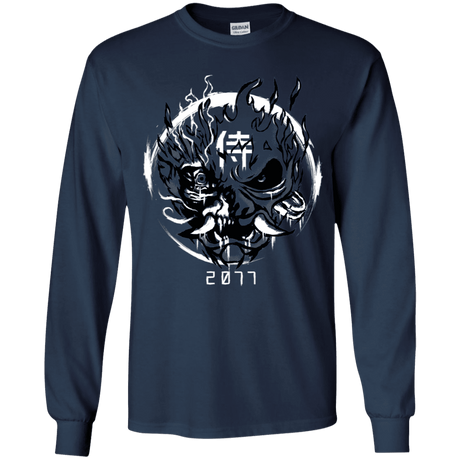 T-Shirts Navy / YS Samurai 2077 Youth Long Sleeve T-Shirt