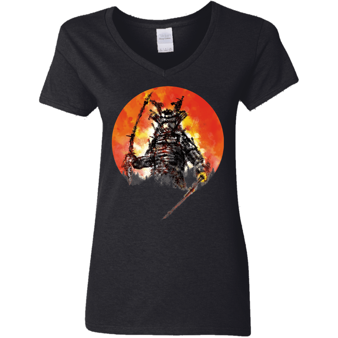 T-Shirts Black / S Samurai Bot Women's V-Neck T-Shirt