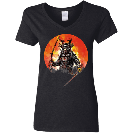 T-Shirts Black / S Samurai Bot Women's V-Neck T-Shirt