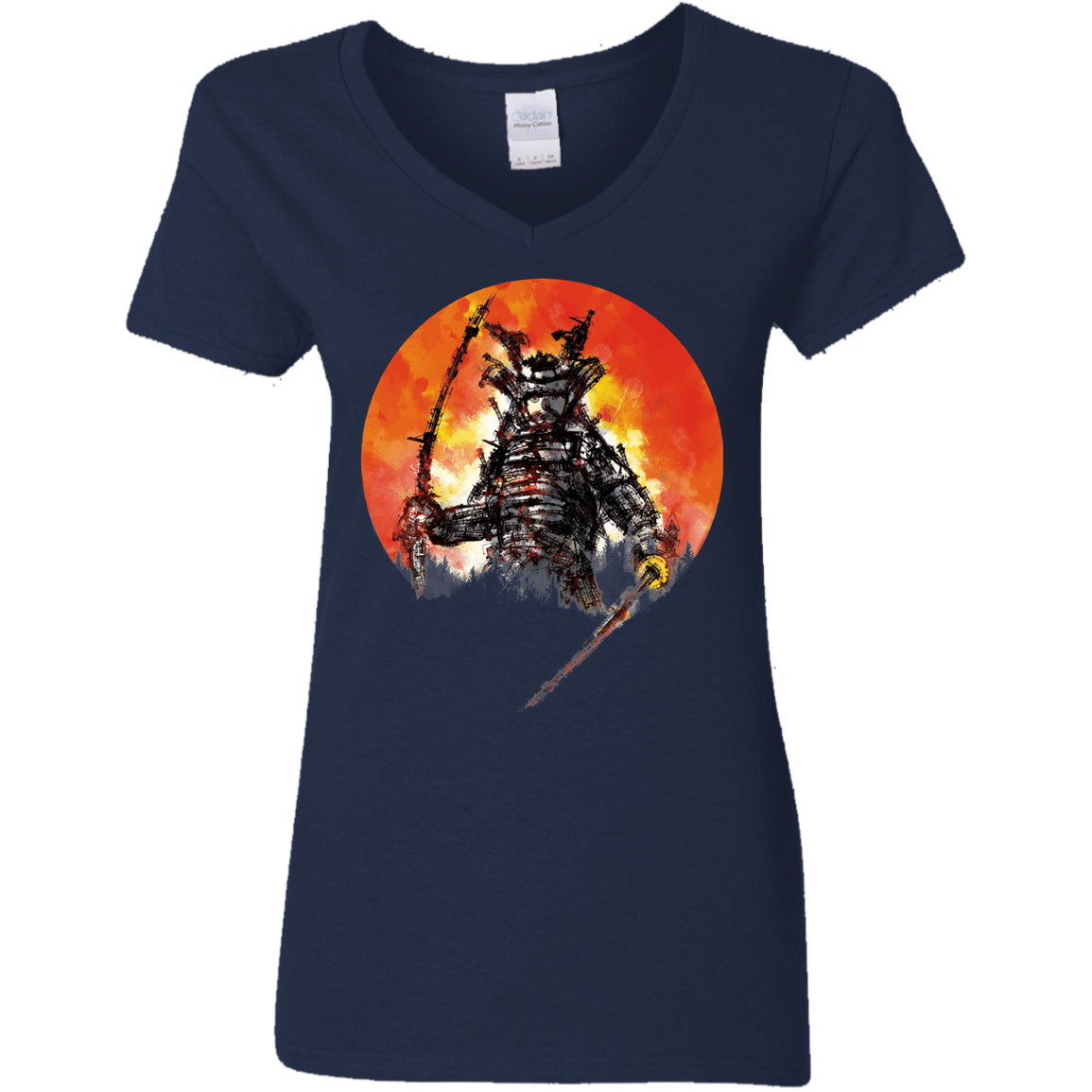 T-Shirts Navy / S Samurai Bot Women's V-Neck T-Shirt