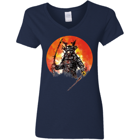 T-Shirts Navy / S Samurai Bot Women's V-Neck T-Shirt