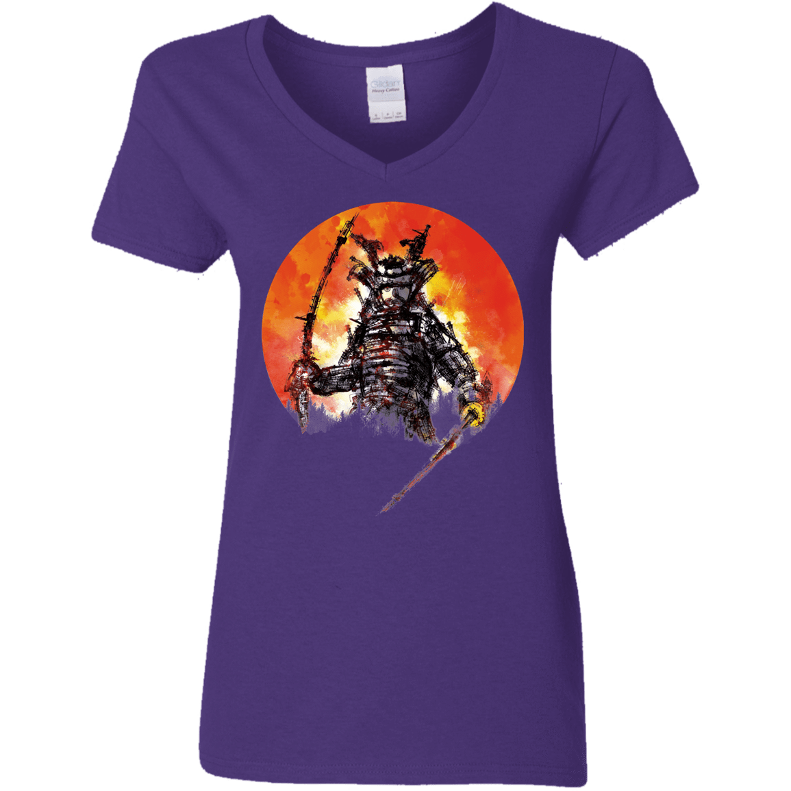 T-Shirts Purple / S Samurai Bot Women's V-Neck T-Shirt