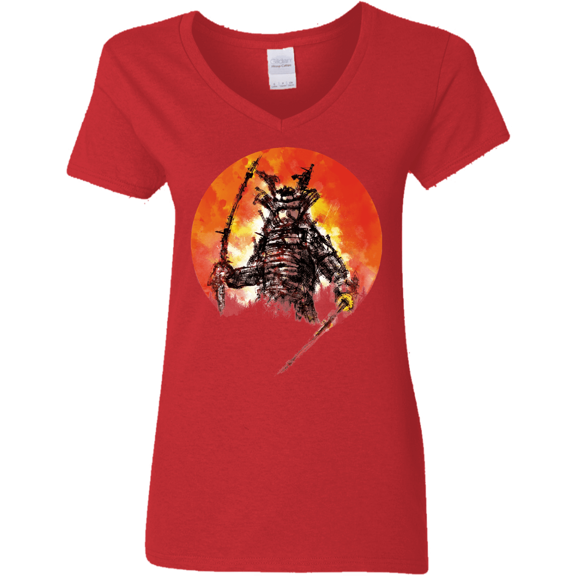 T-Shirts Red / S Samurai Bot Women's V-Neck T-Shirt