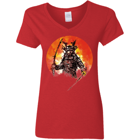 T-Shirts Red / S Samurai Bot Women's V-Neck T-Shirt