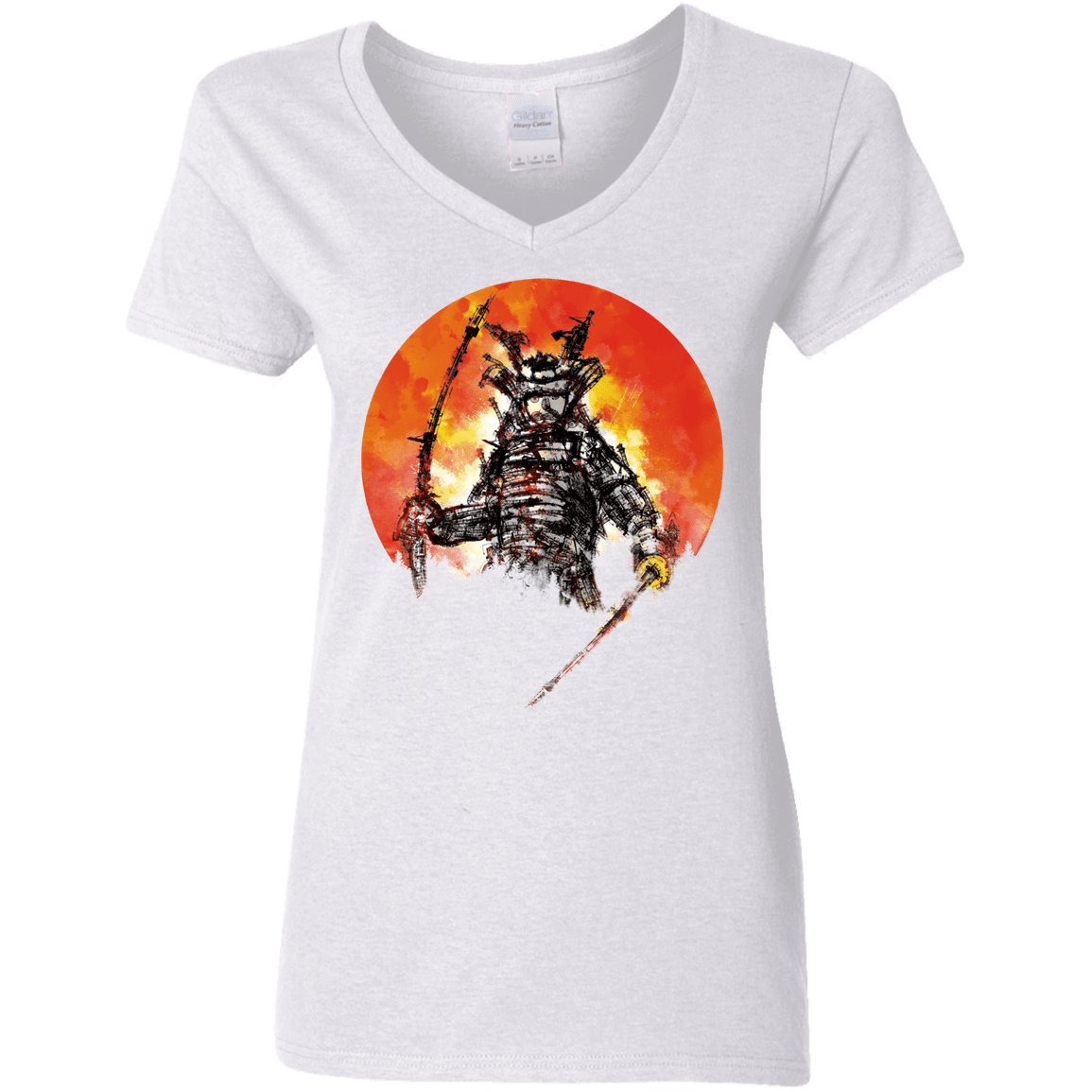 T-Shirts White / S Samurai Bot Women's V-Neck T-Shirt