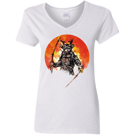 T-Shirts White / S Samurai Bot Women's V-Neck T-Shirt