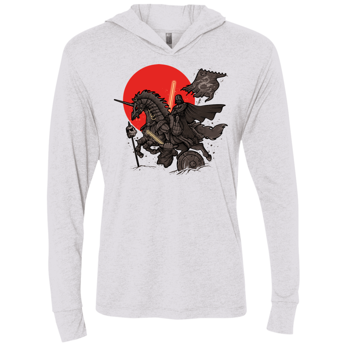 T-Shirts Heather White / X-Small SAMURAI GALAXY Triblend Long Sleeve Hoodie Tee