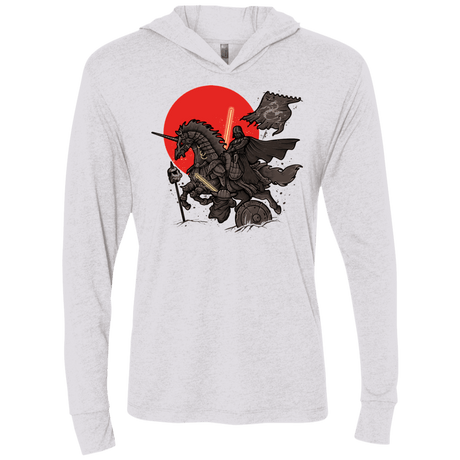 T-Shirts Heather White / X-Small SAMURAI GALAXY Triblend Long Sleeve Hoodie Tee