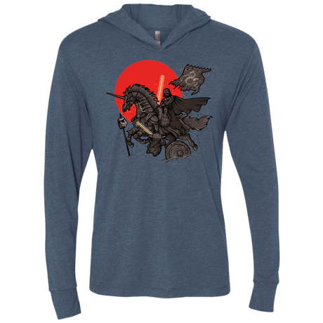 T-Shirts Indigo / X-Small SAMURAI GALAXY Triblend Long Sleeve Hoodie Tee