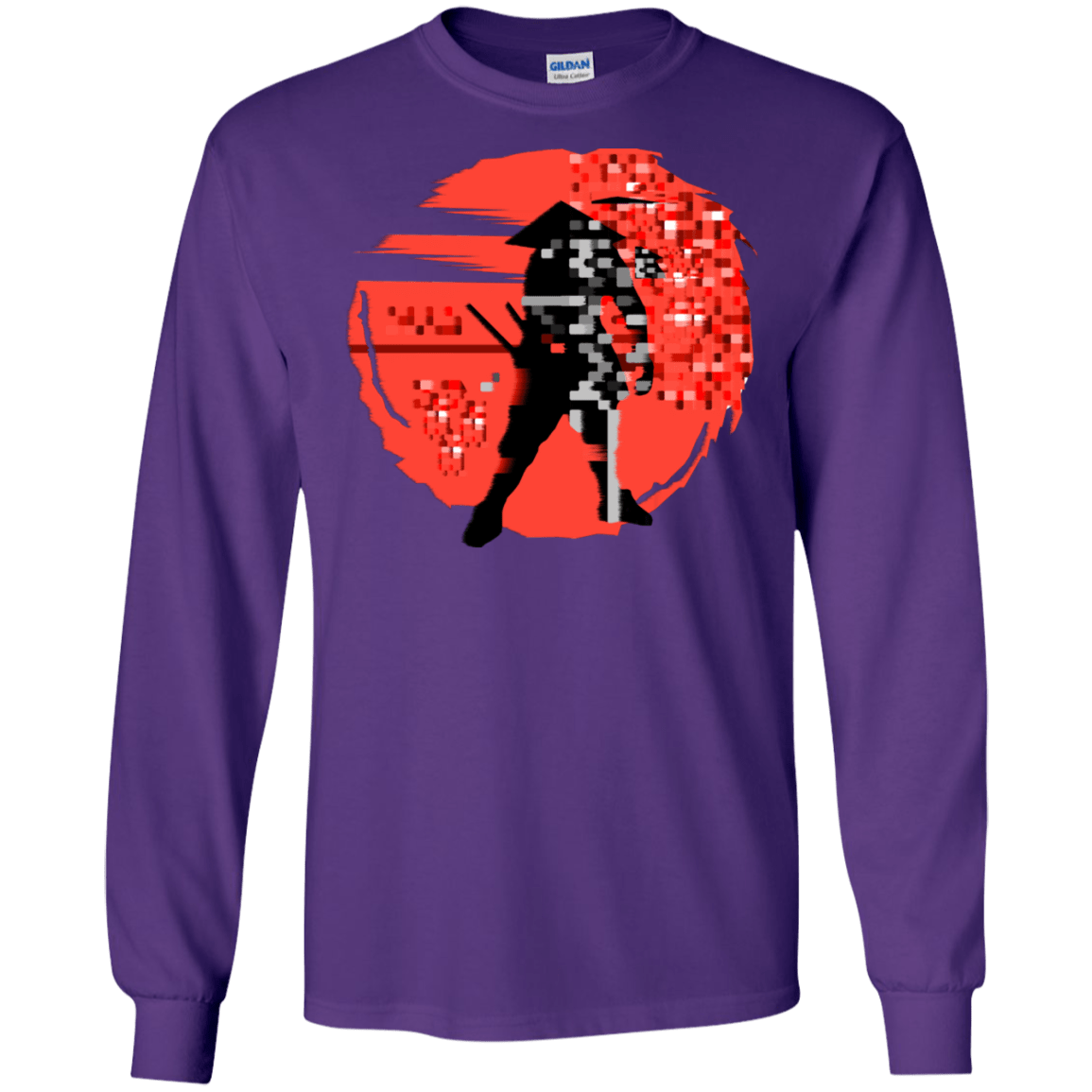 T-Shirts Purple / S Samurai Pixel Men's Long Sleeve T-Shirt