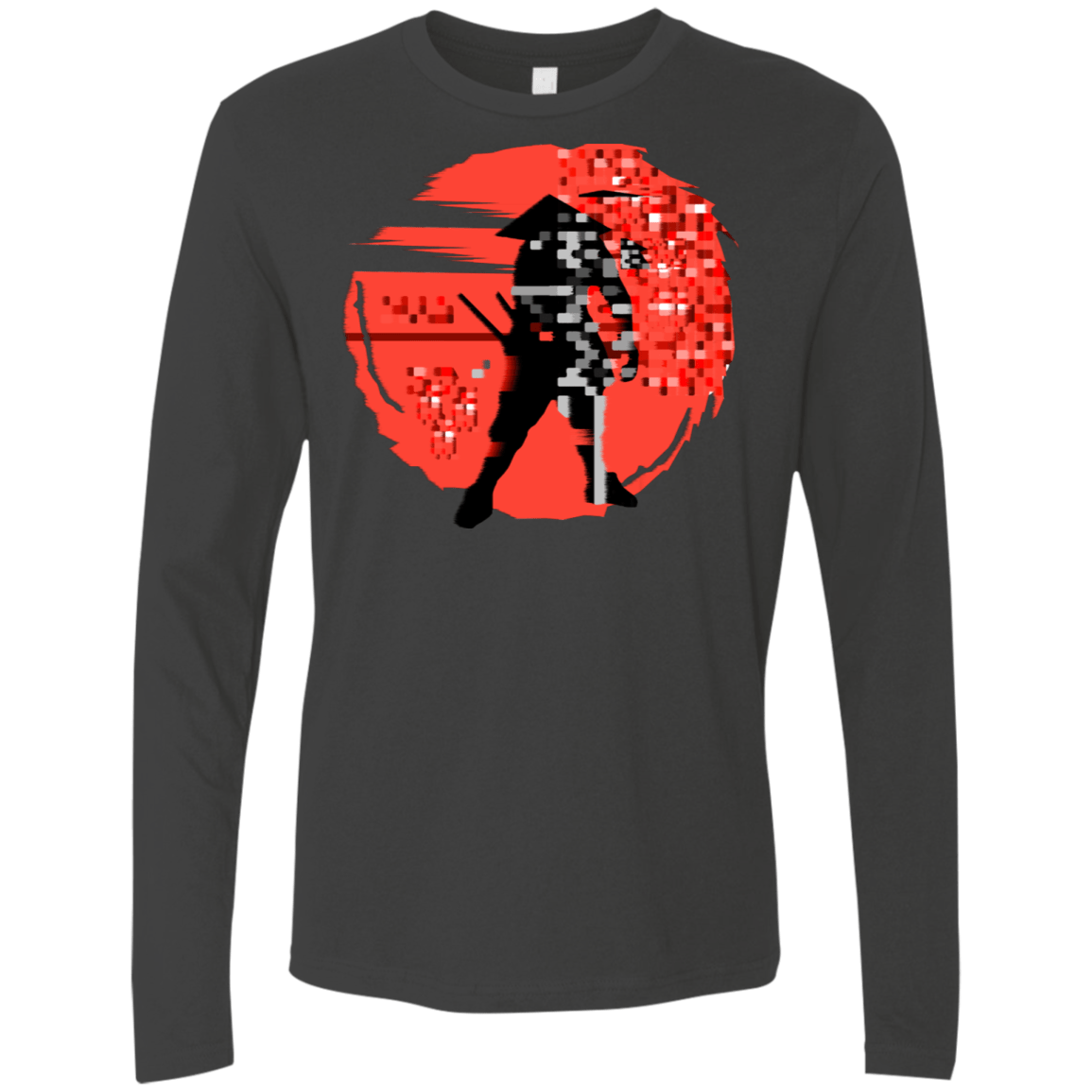 T-Shirts Heavy Metal / S Samurai Pixel Men's Premium Long Sleeve