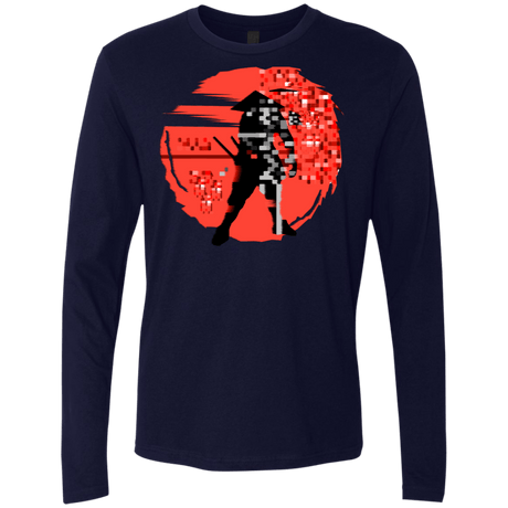 T-Shirts Midnight Navy / S Samurai Pixel Men's Premium Long Sleeve