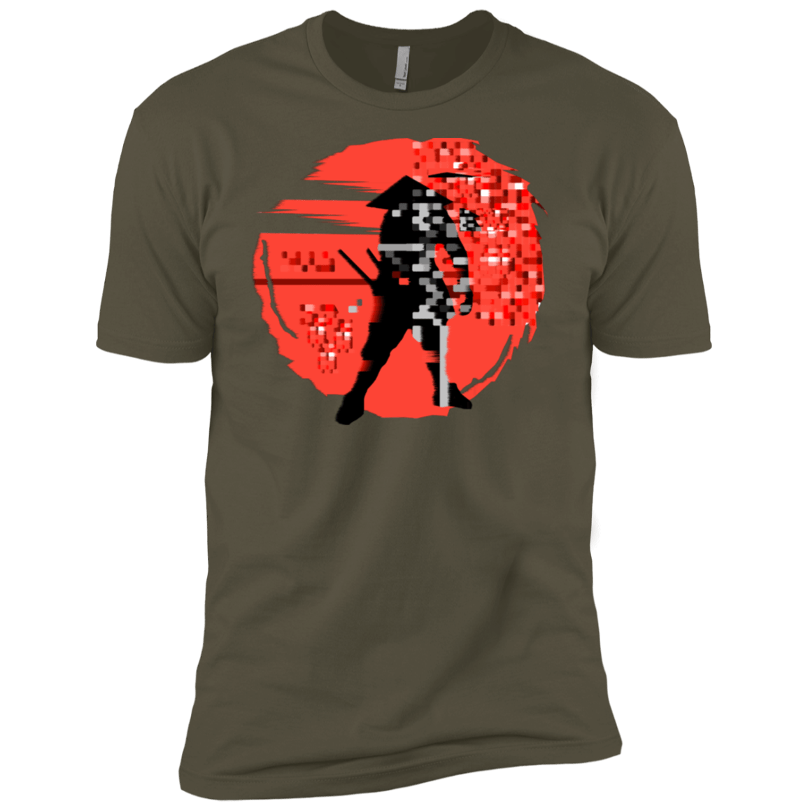 T-Shirts Military Green / X-Small Samurai Pixel Men's Premium T-Shirt