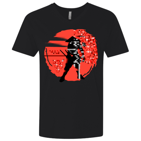 T-Shirts Black / X-Small Samurai Pixel Men's Premium V-Neck