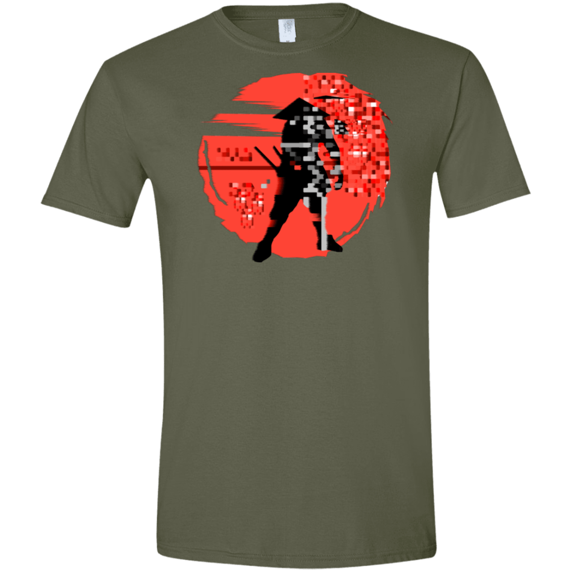 T-Shirts Military Green / S Samurai Pixel Men's Semi-Fitted Softstyle