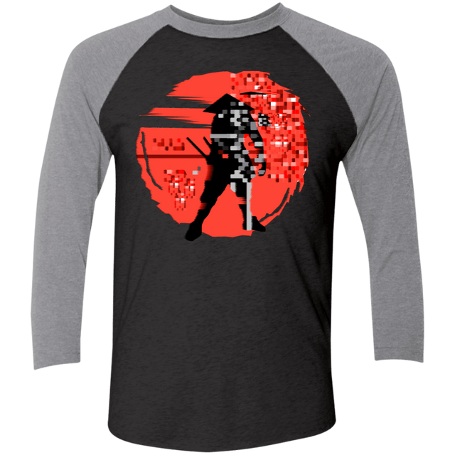T-Shirts Vintage Black/Premium Heather / X-Small Samurai Pixel Men's Triblend 3/4 Sleeve