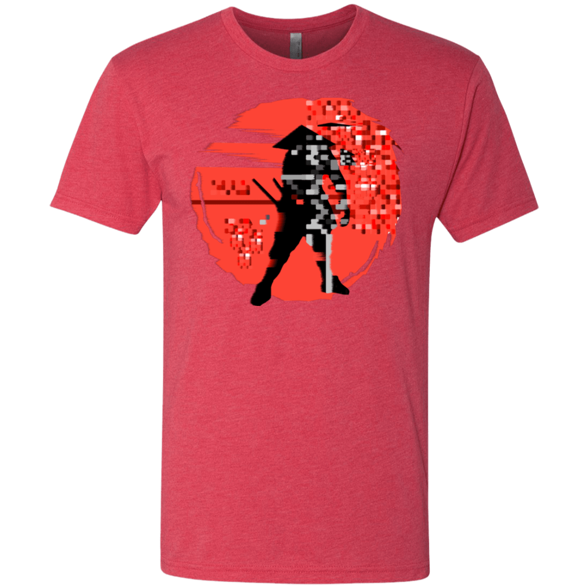 T-Shirts Vintage Red / S Samurai Pixel Men's Triblend T-Shirt