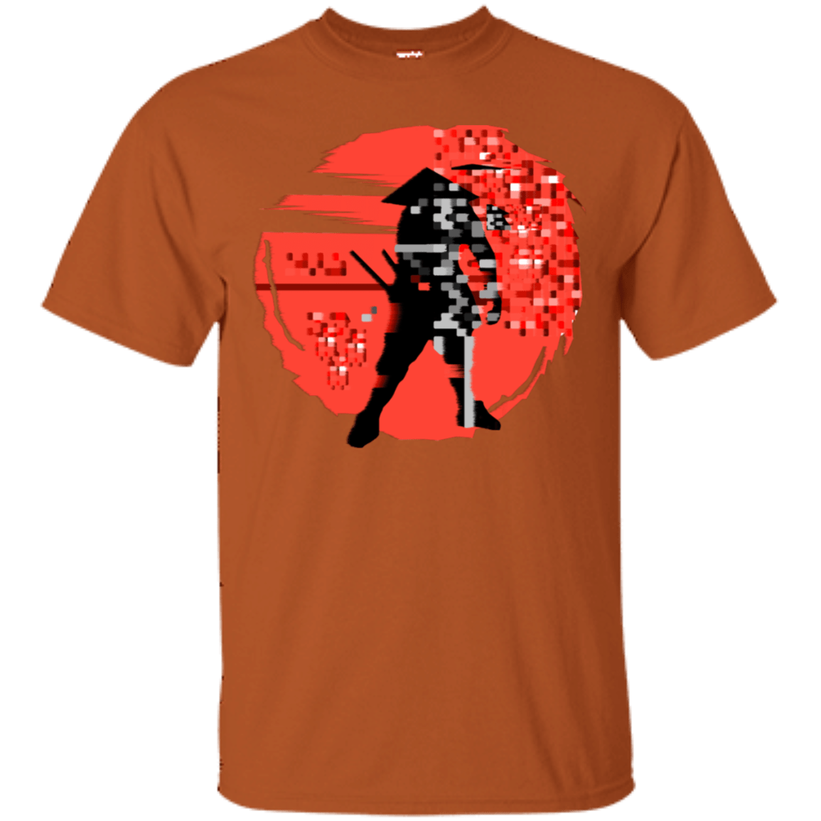 T-Shirts Texas Orange / S Samurai Pixel T-Shirt