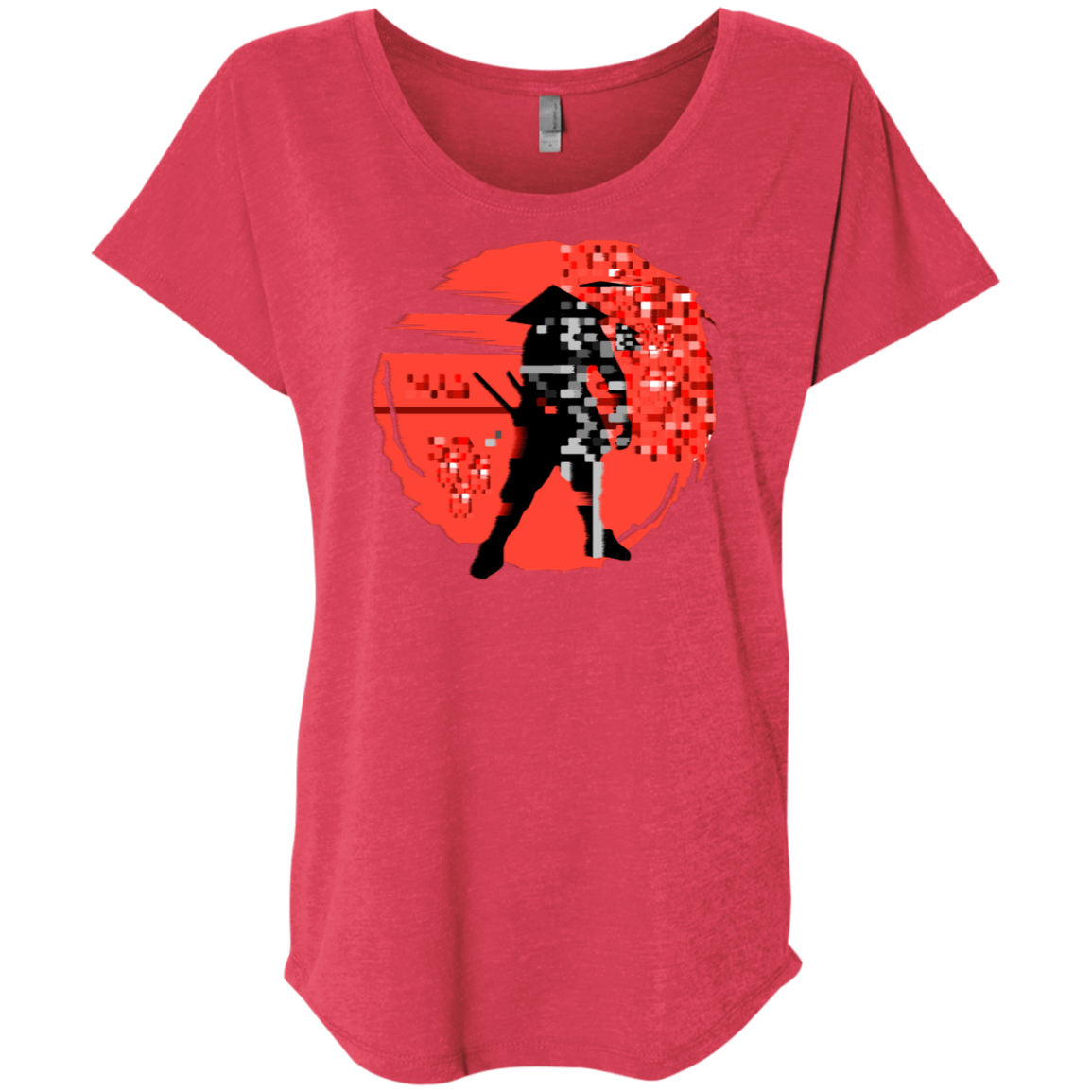 T-Shirts Vintage Red / X-Small Samurai Pixel Triblend Dolman Sleeve