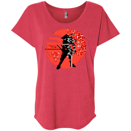 T-Shirts Vintage Red / X-Small Samurai Pixel Triblend Dolman Sleeve