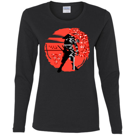 T-Shirts Black / S Samurai Pixel Women's Long Sleeve T-Shirt