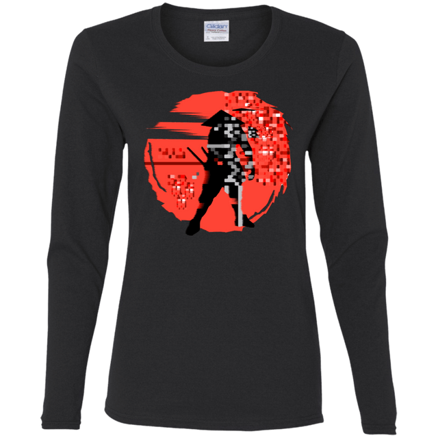 T-Shirts Black / S Samurai Pixel Women's Long Sleeve T-Shirt